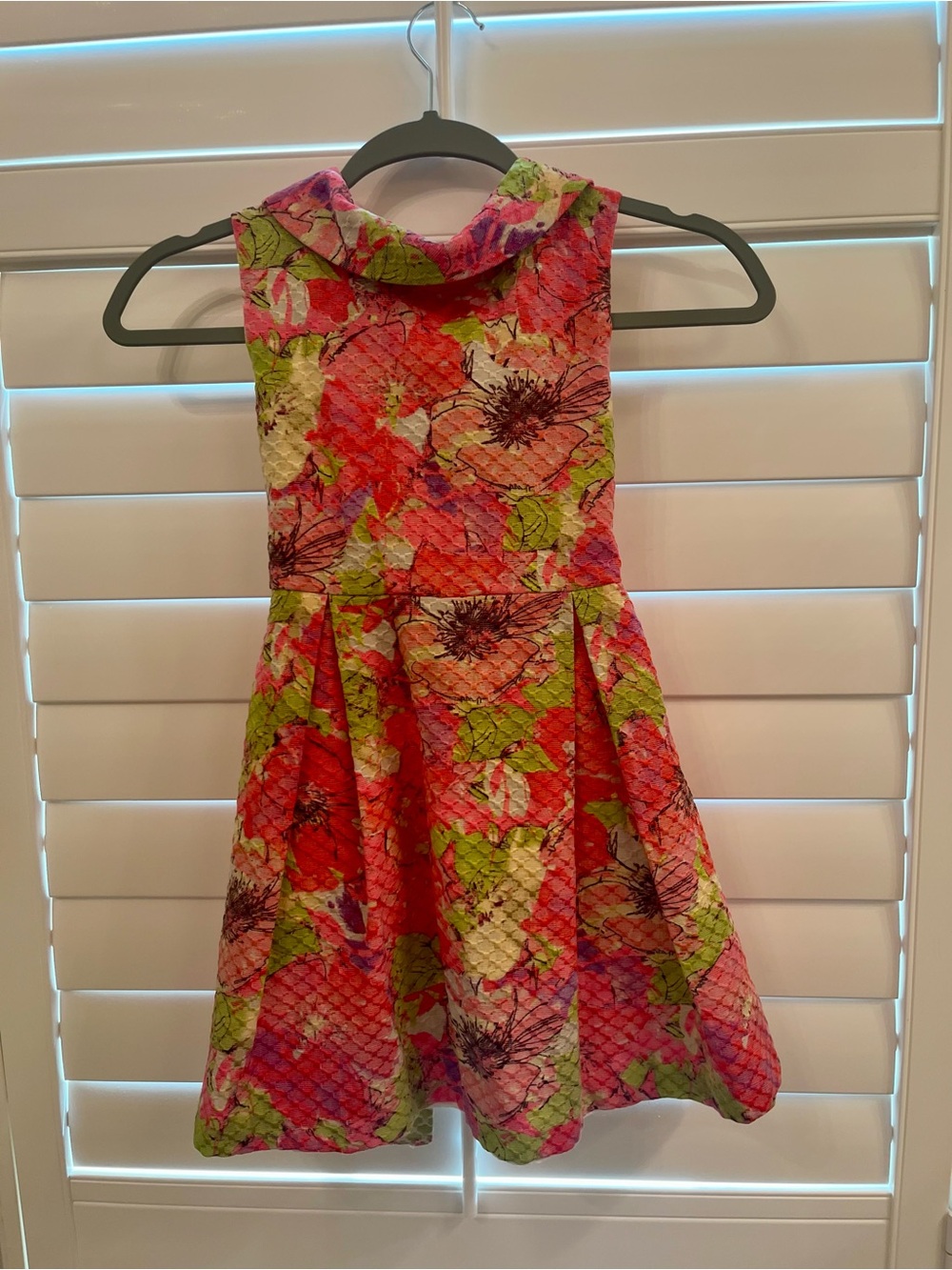 Pippa & Julie Pink, Green & Yellow Floral Fit-and-Flare Dress